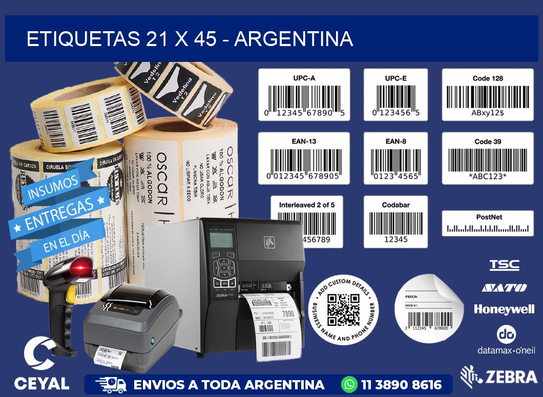 ETIQUETAS 21 x 45 - ARGENTINA