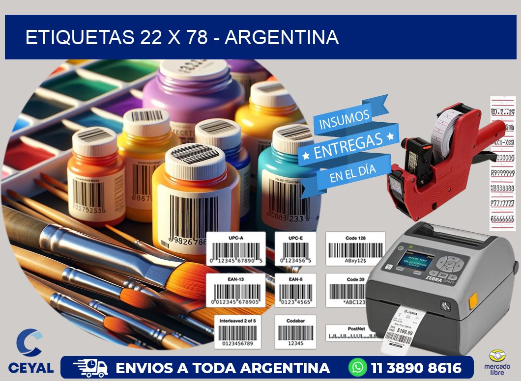 ETIQUETAS 22 x 78 - ARGENTINA