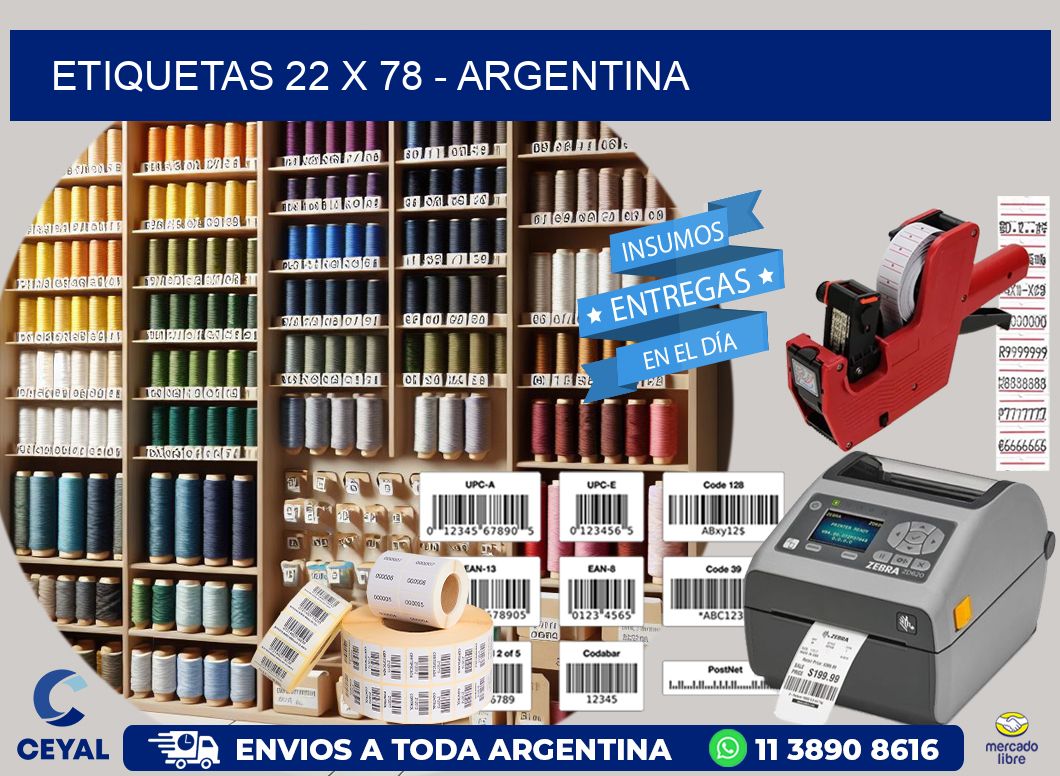 ETIQUETAS 22 x 78 - ARGENTINA