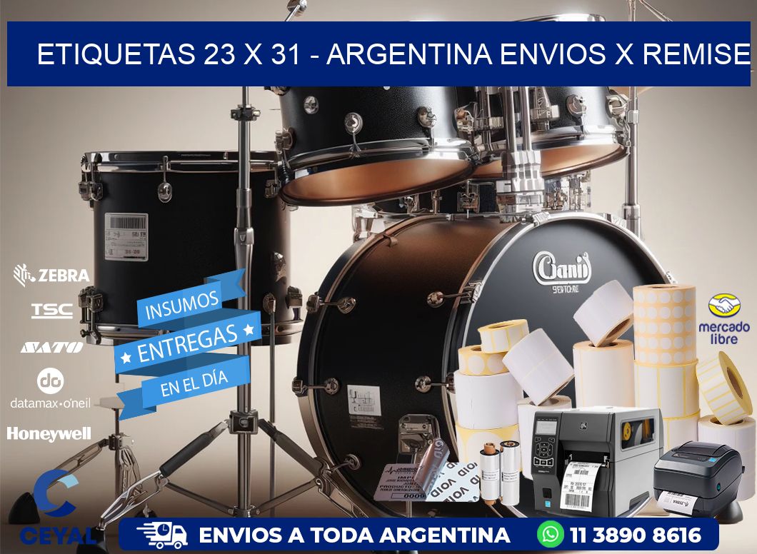 ETIQUETAS 23 x 31 - ARGENTINA ENVIOS X REMISE