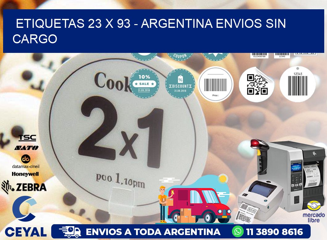 ETIQUETAS 23 x 93 - ARGENTINA ENVIOS SIN CARGO