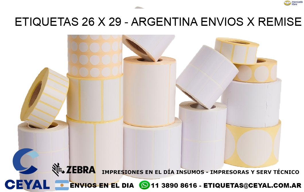 ETIQUETAS 26 x 29 - ARGENTINA ENVIOS X REMISE