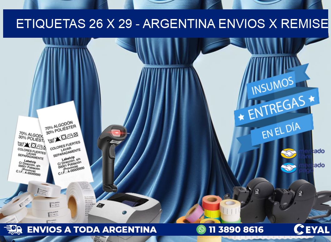 ETIQUETAS 26 x 29 – ARGENTINA ENVIOS X REMISE