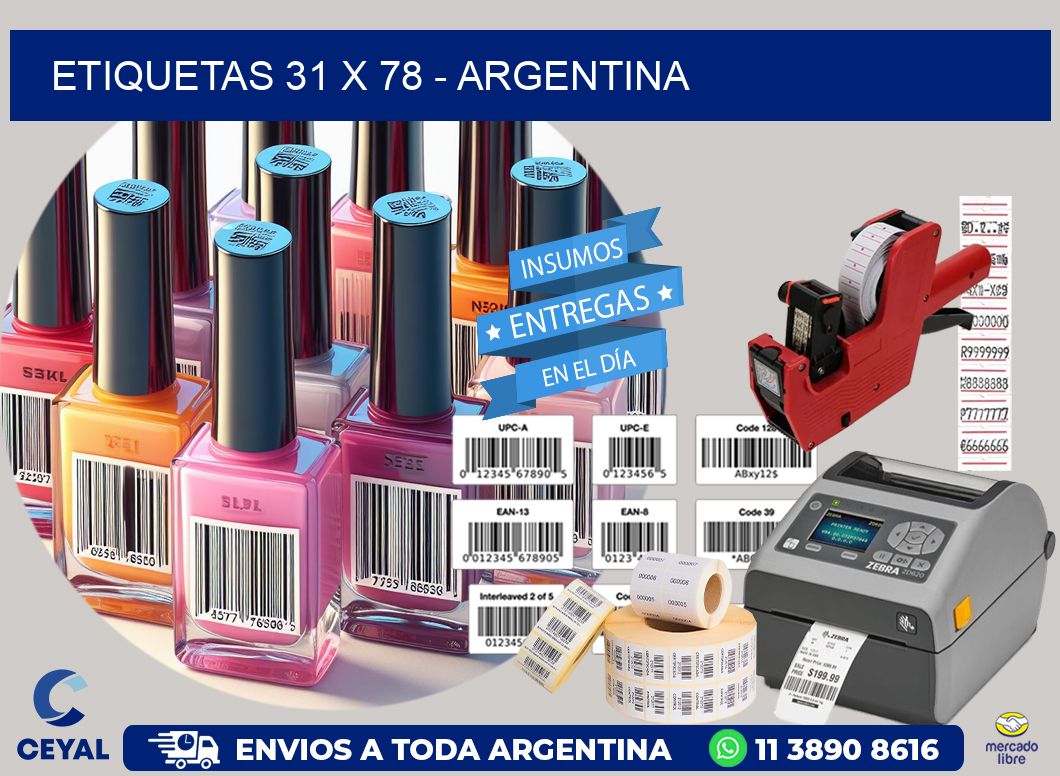 ETIQUETAS 31 x 78 - ARGENTINA