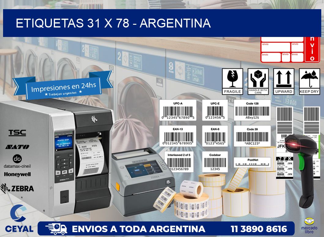 ETIQUETAS 31 x 78 - ARGENTINA