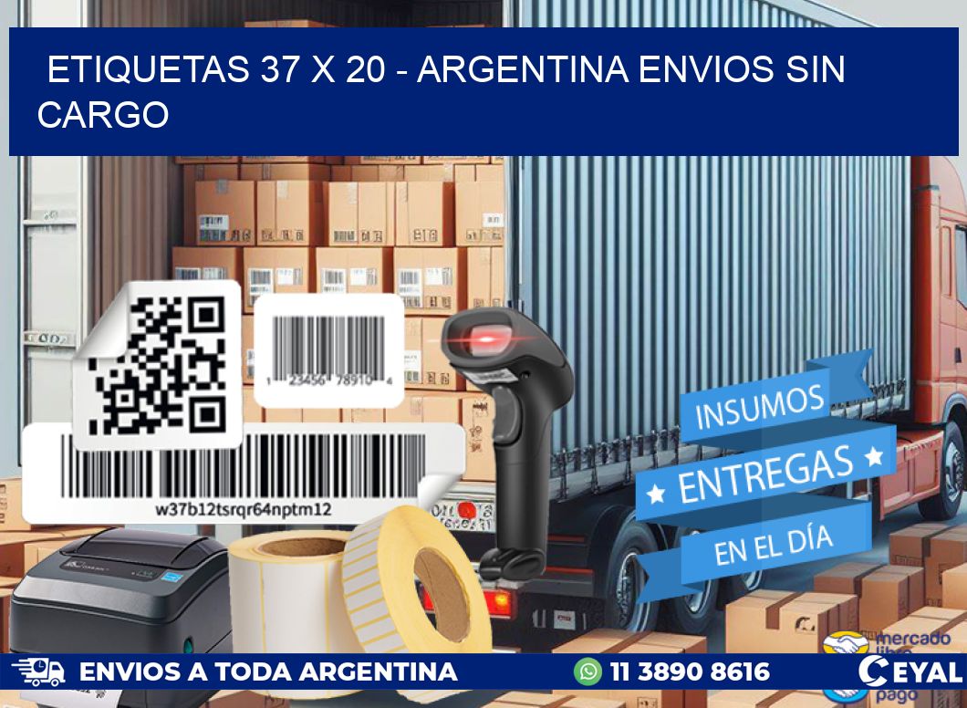 ETIQUETAS 37 x 20 - ARGENTINA ENVIOS SIN CARGO