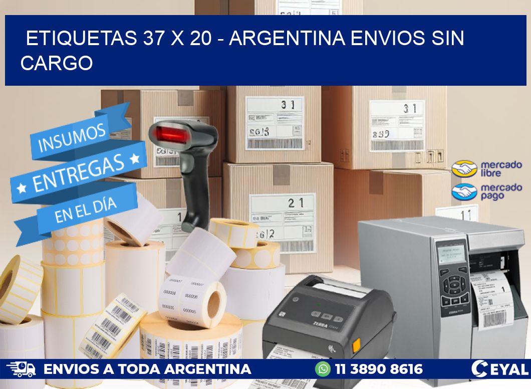 ETIQUETAS 37 x 20 - ARGENTINA ENVIOS SIN CARGO