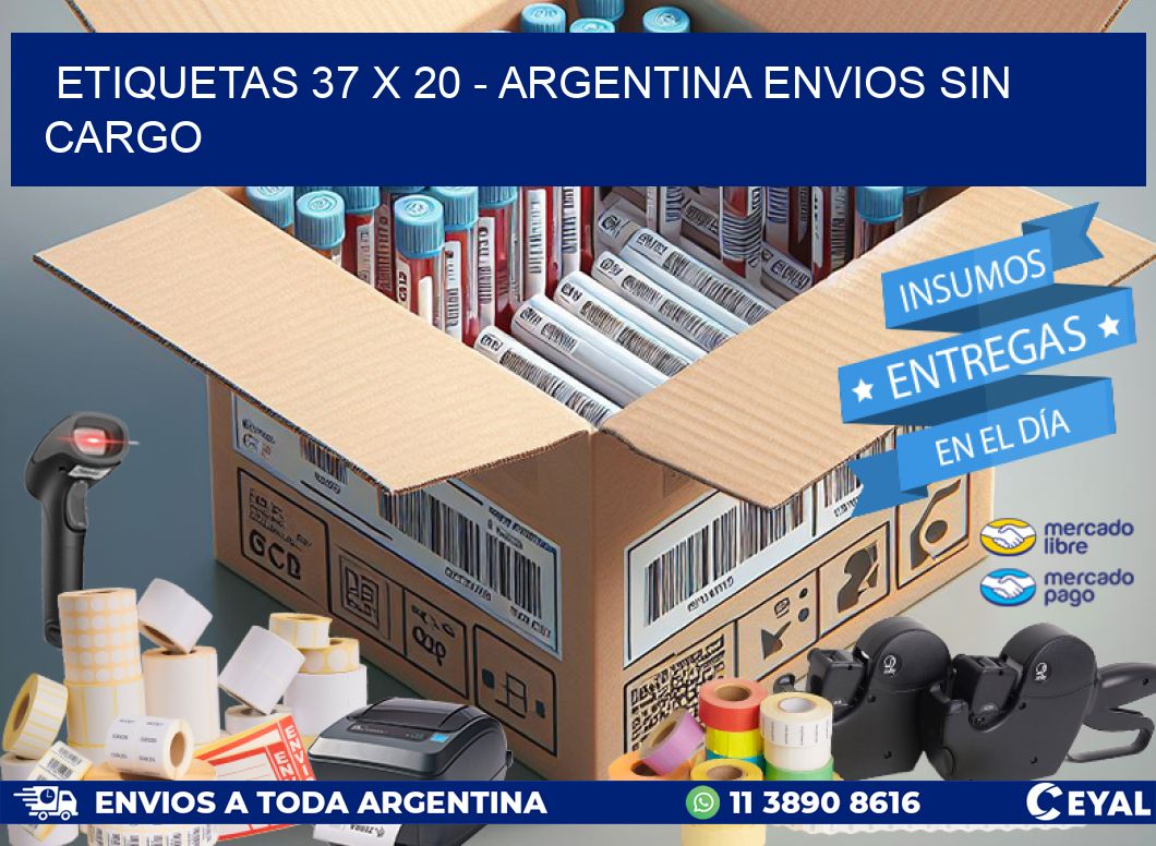 ETIQUETAS 37 x 20 - ARGENTINA ENVIOS SIN CARGO