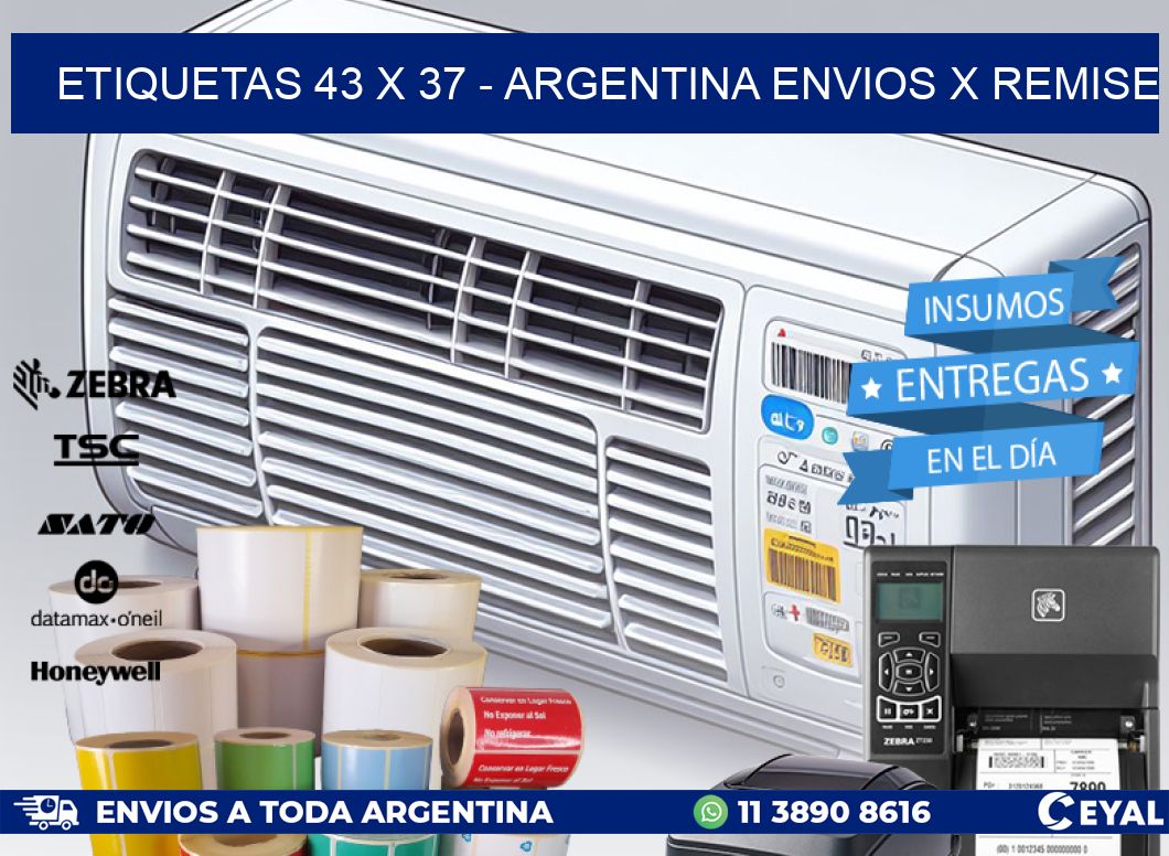 ETIQUETAS 43 x 37 - ARGENTINA ENVIOS X REMISE