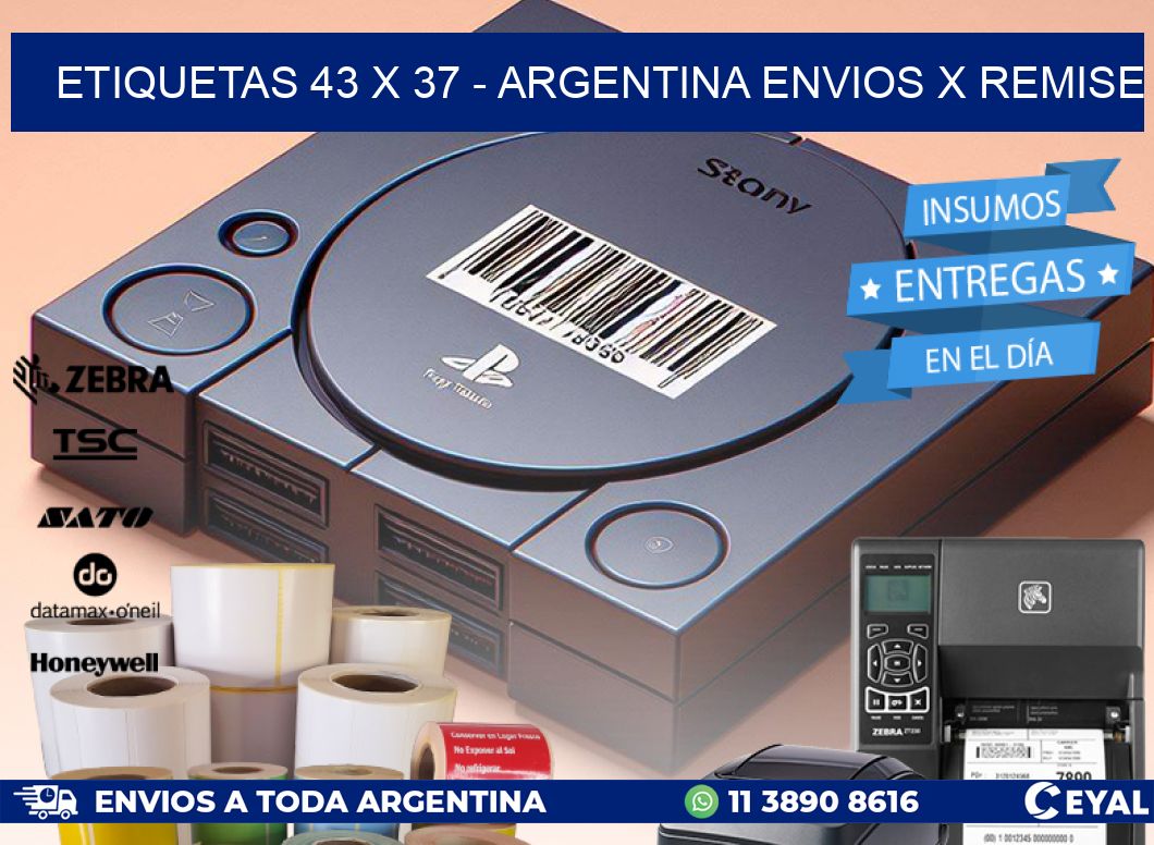 ETIQUETAS 43 x 37 - ARGENTINA ENVIOS X REMISE