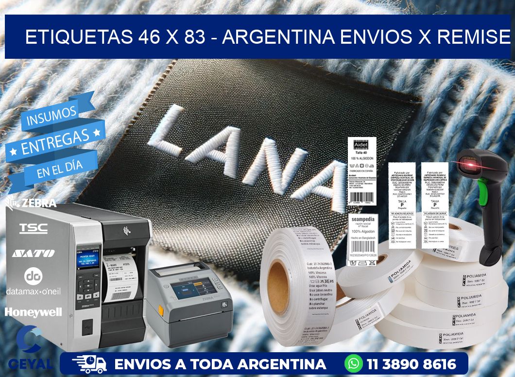 ETIQUETAS 46 x 83 - ARGENTINA ENVIOS X REMISE