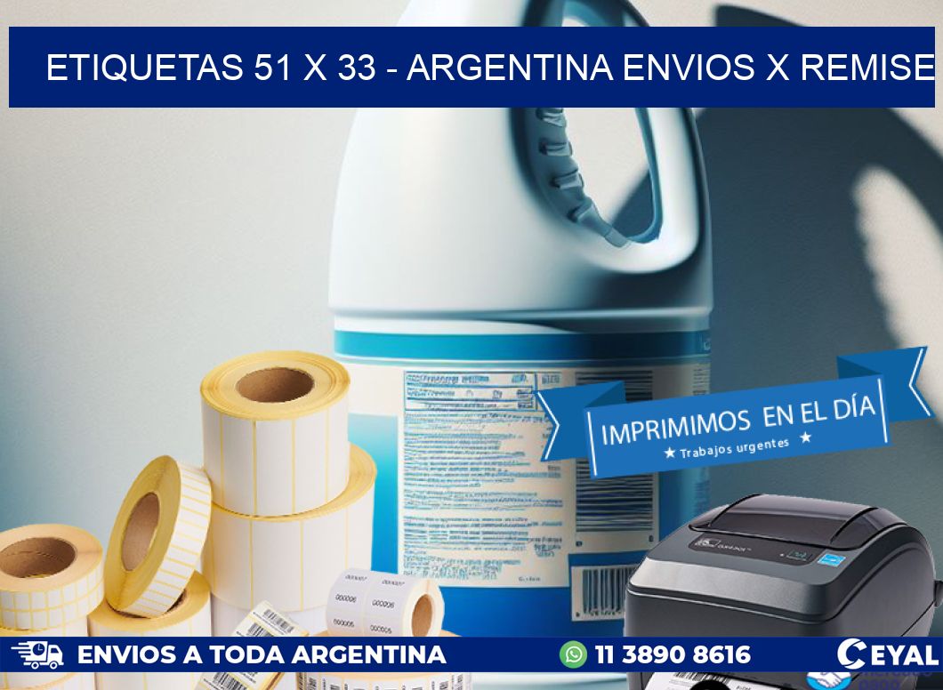 ETIQUETAS 51 x 33 - ARGENTINA ENVIOS X REMISE