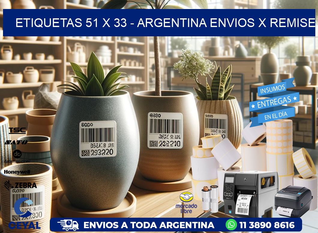 ETIQUETAS 51 x 33 - ARGENTINA ENVIOS X REMISE