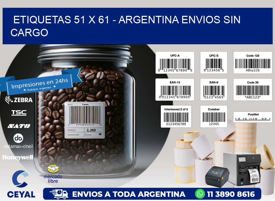 ETIQUETAS 51 x 61 - ARGENTINA ENVIOS SIN CARGO