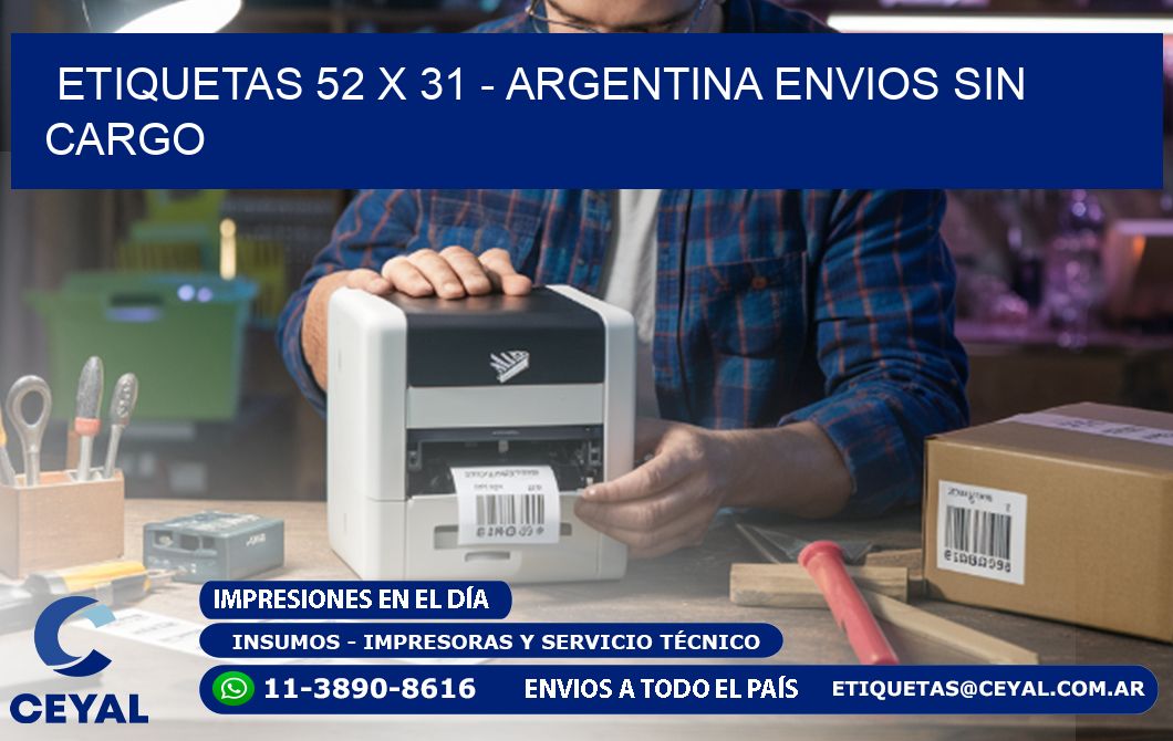 ETIQUETAS 52 x 31 - ARGENTINA ENVIOS SIN CARGO