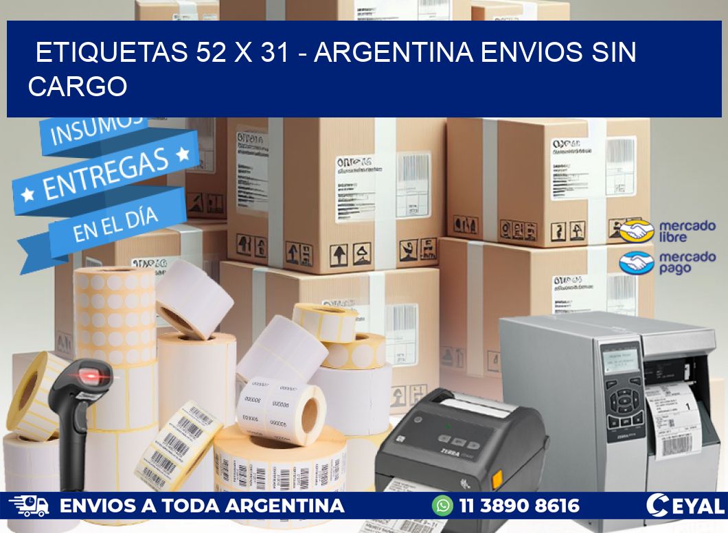 ETIQUETAS 52 x 31 - ARGENTINA ENVIOS SIN CARGO