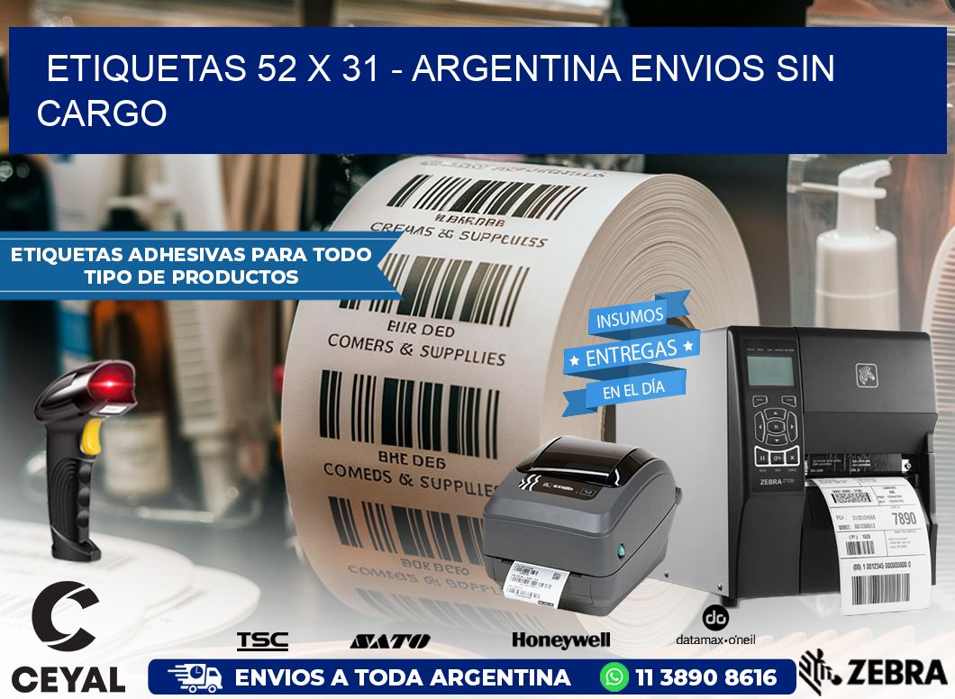 ETIQUETAS 52 x 31 – ARGENTINA ENVIOS SIN CARGO