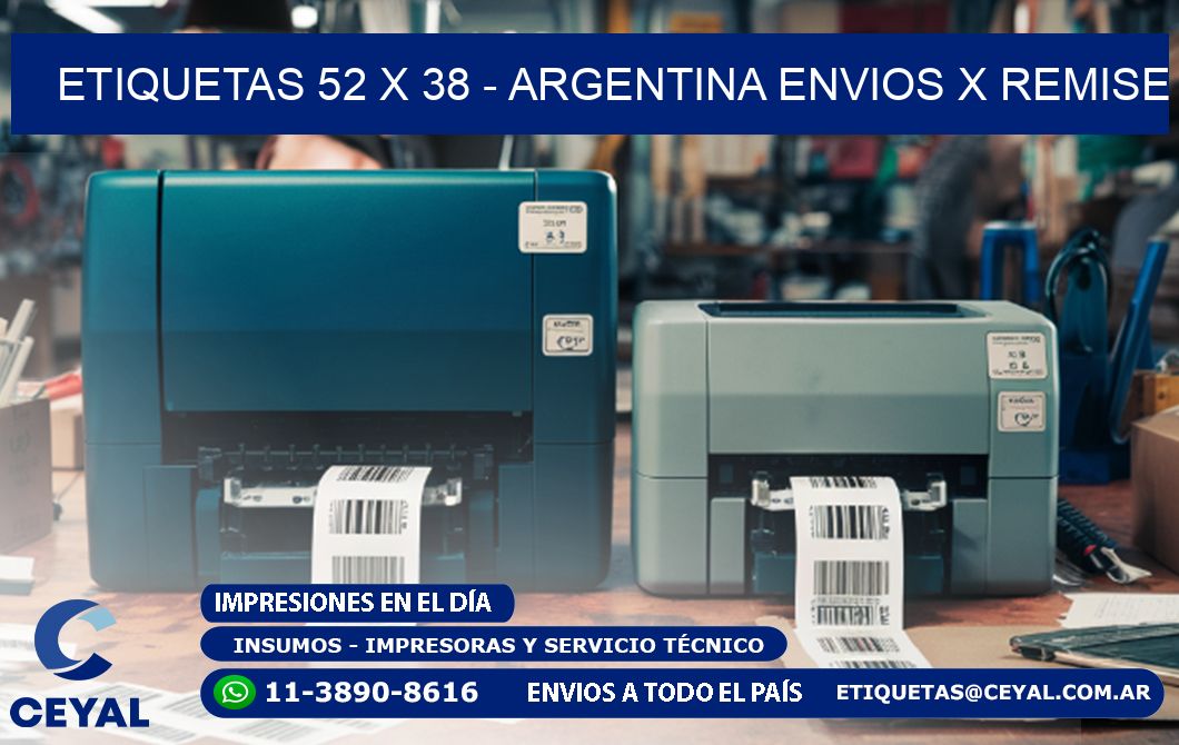 ETIQUETAS 52 x 38 - ARGENTINA ENVIOS X REMISE