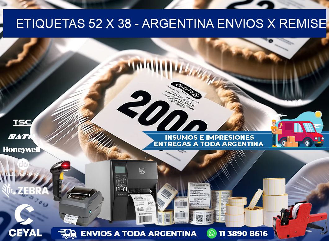 ETIQUETAS 52 x 38 - ARGENTINA ENVIOS X REMISE