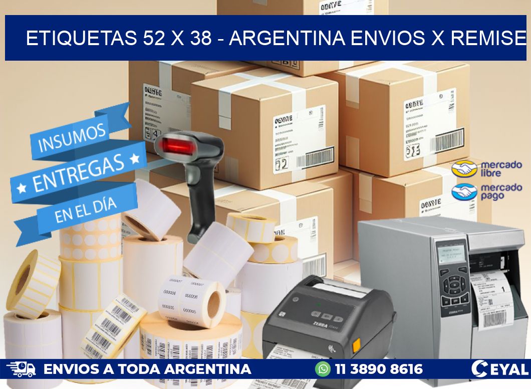 ETIQUETAS 52 x 38 - ARGENTINA ENVIOS X REMISE