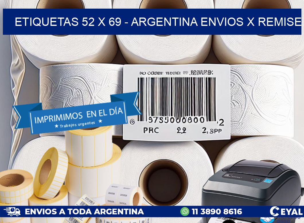 ETIQUETAS 52 x 69 - ARGENTINA ENVIOS X REMISE