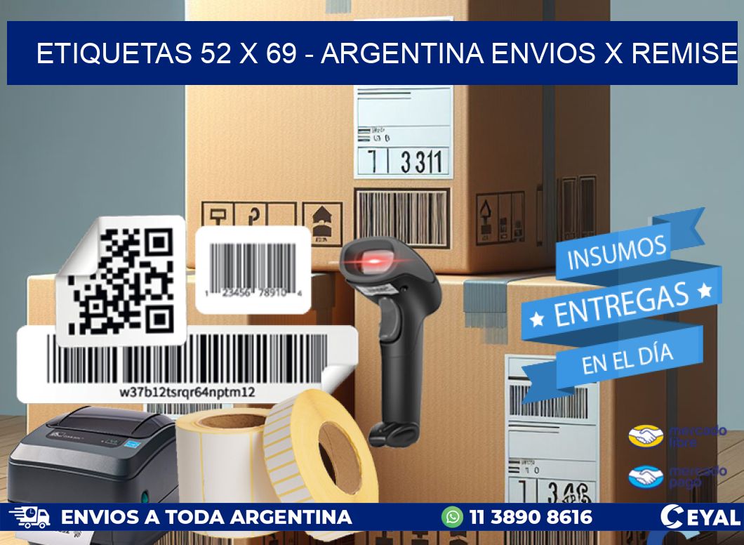 ETIQUETAS 52 x 69 - ARGENTINA ENVIOS X REMISE