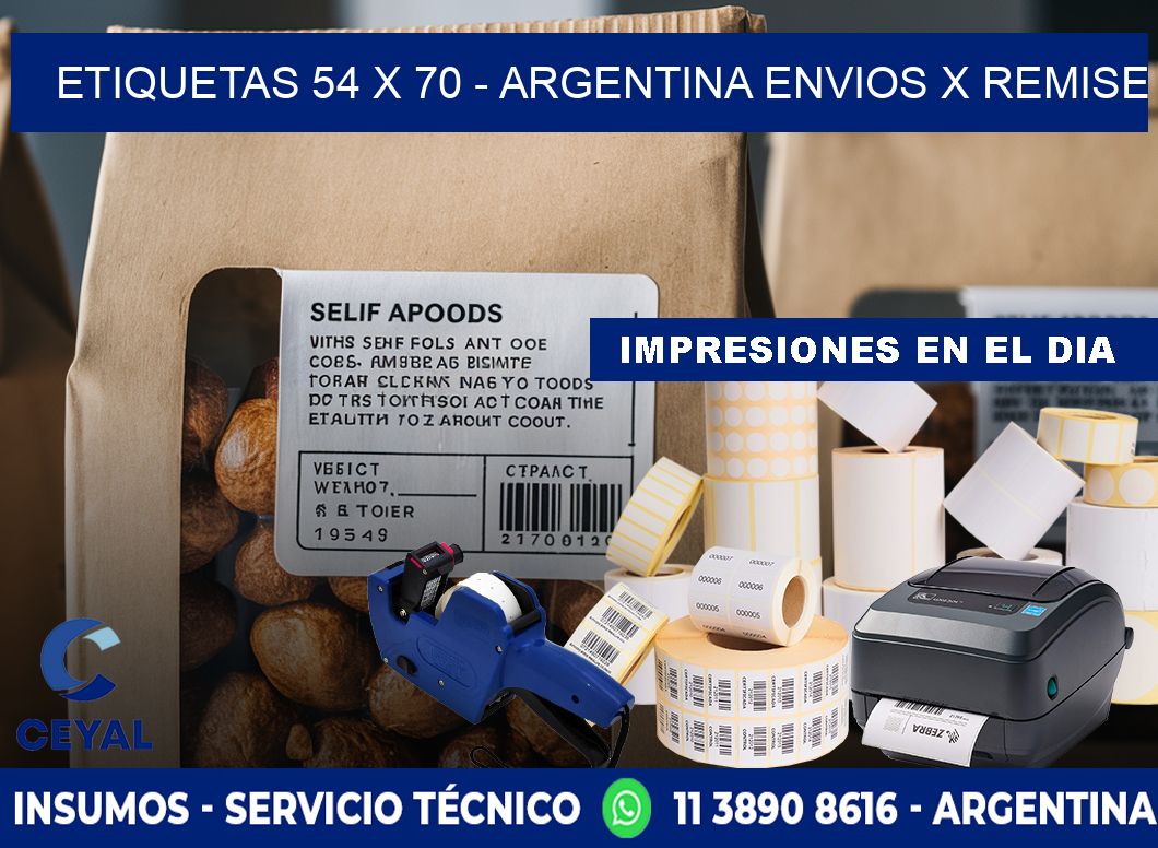 ETIQUETAS 54 x 70 - ARGENTINA ENVIOS X REMISE