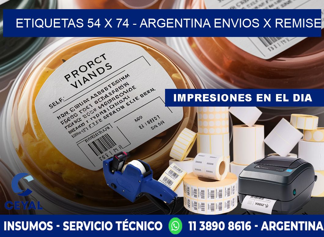 ETIQUETAS 54 x 74 - ARGENTINA ENVIOS X REMISE