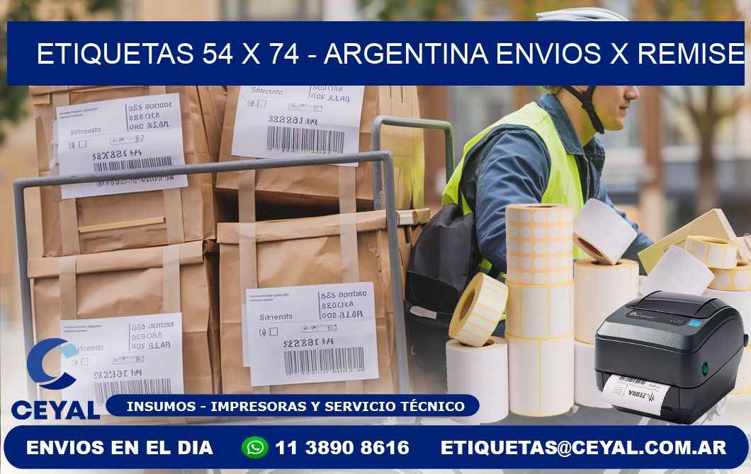 ETIQUETAS 54 x 74 - ARGENTINA ENVIOS X REMISE