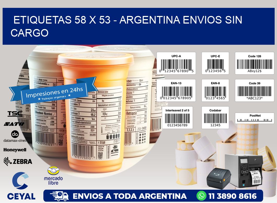 ETIQUETAS 58 x 53 - ARGENTINA ENVIOS SIN CARGO