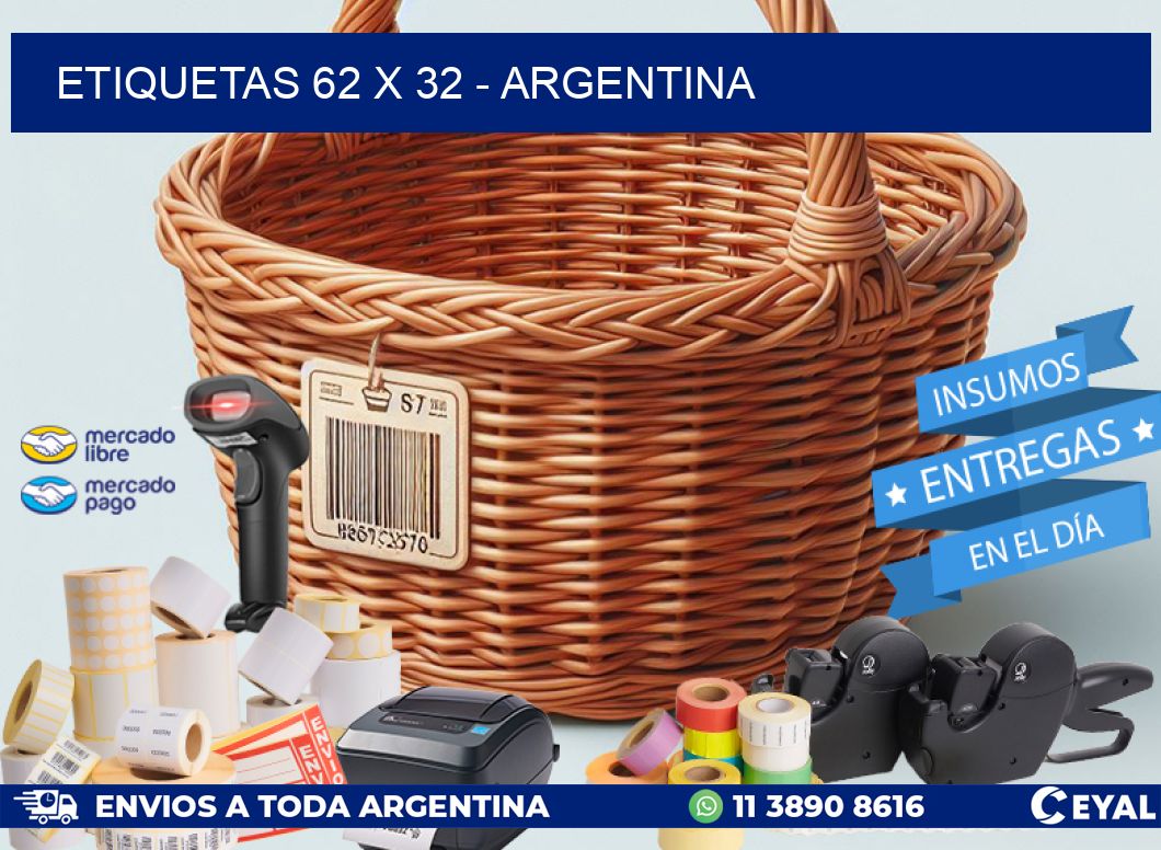 ETIQUETAS 62 x 32 - ARGENTINA