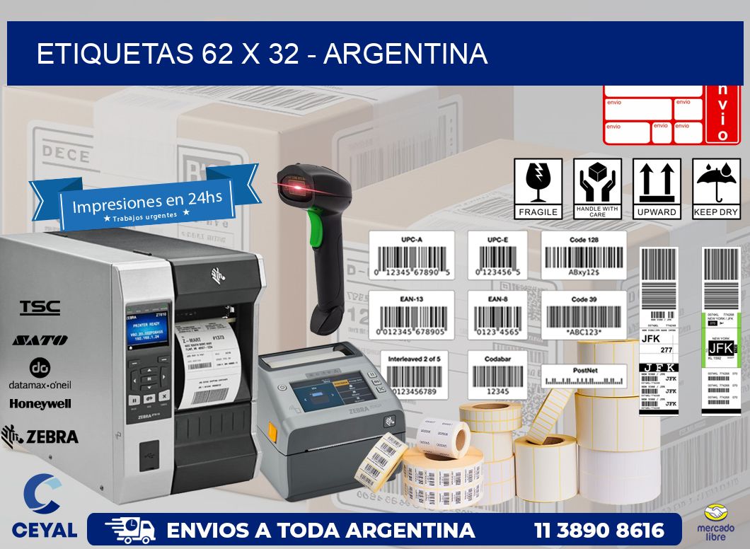 ETIQUETAS 62 x 32 - ARGENTINA