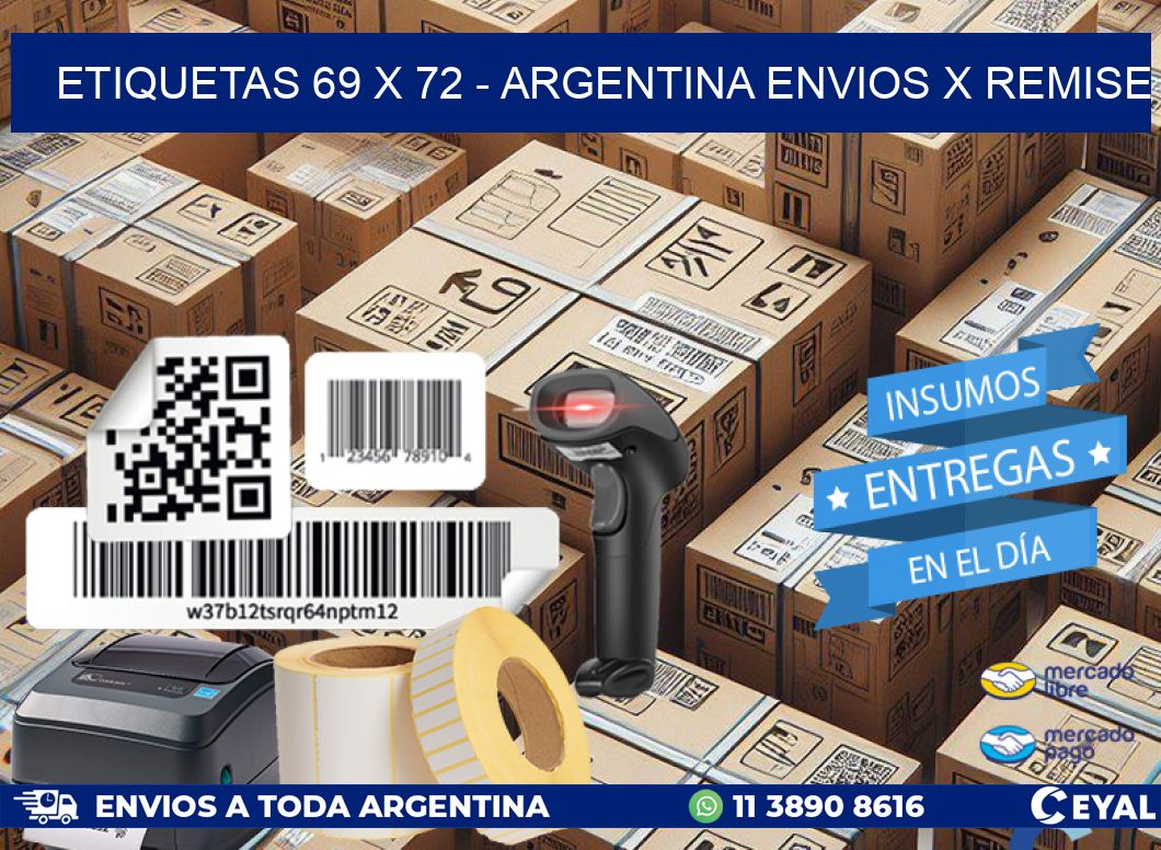 ETIQUETAS 69 x 72 - ARGENTINA ENVIOS X REMISE