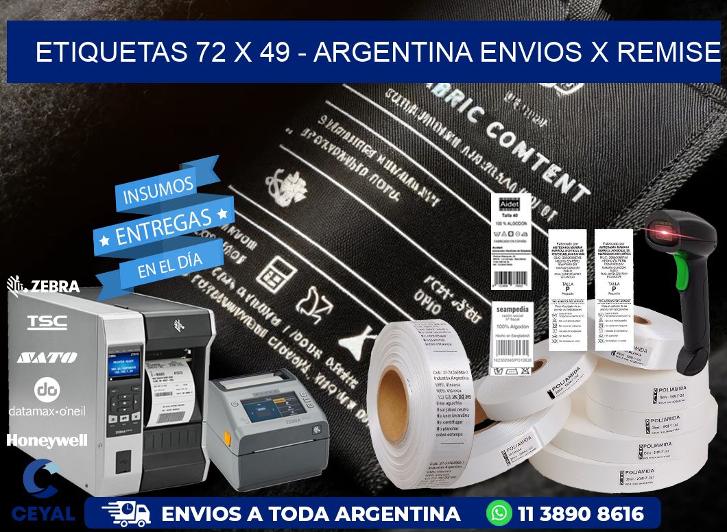 ETIQUETAS 72 x 49 - ARGENTINA ENVIOS X REMISE