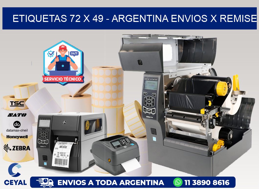 ETIQUETAS 72 x 49 - ARGENTINA ENVIOS X REMISE