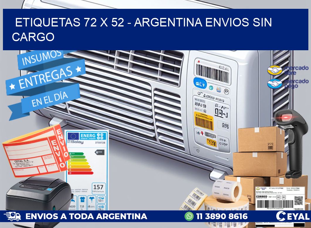 ETIQUETAS 72 x 52 - ARGENTINA ENVIOS SIN CARGO