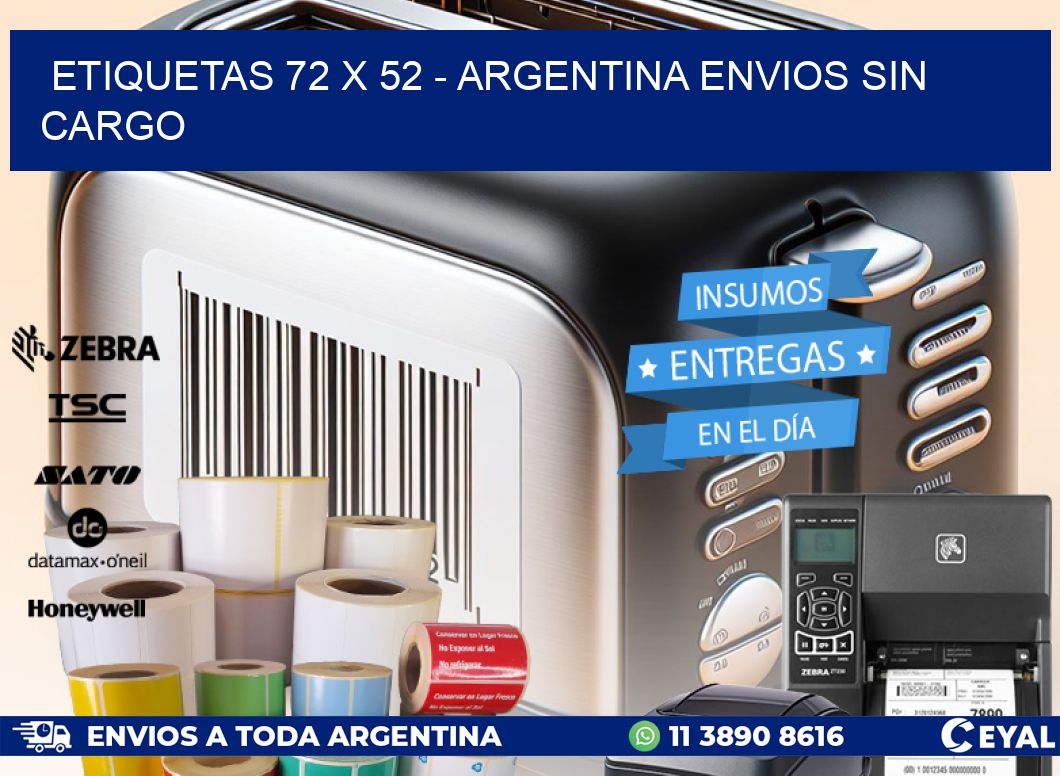 ETIQUETAS 72 x 52 - ARGENTINA ENVIOS SIN CARGO