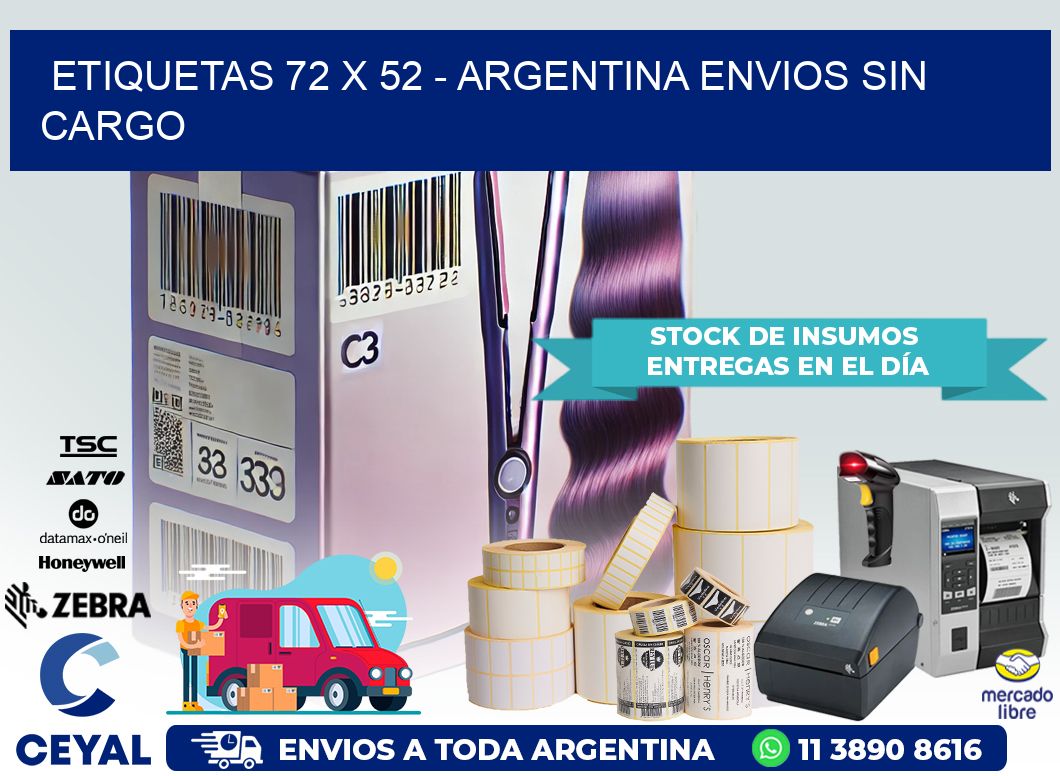 ETIQUETAS 72 x 52 – ARGENTINA ENVIOS SIN CARGO