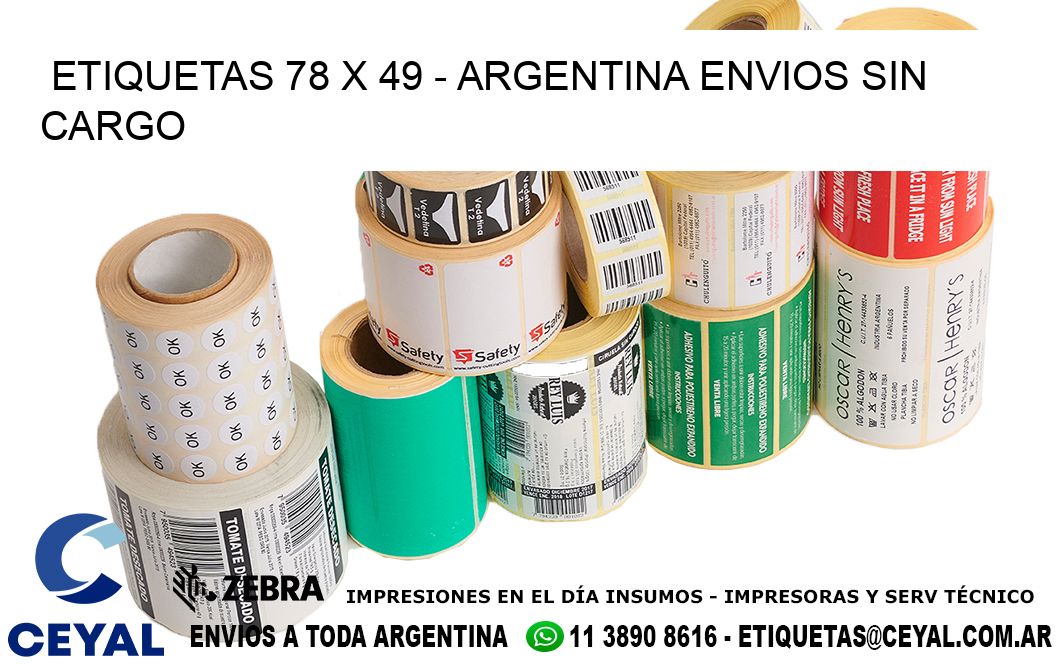 ETIQUETAS 78 x 49 - ARGENTINA ENVIOS SIN CARGO