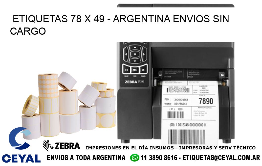 ETIQUETAS 78 x 49 - ARGENTINA ENVIOS SIN CARGO