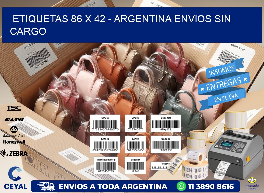 ETIQUETAS 86 x 42 - ARGENTINA ENVIOS SIN CARGO