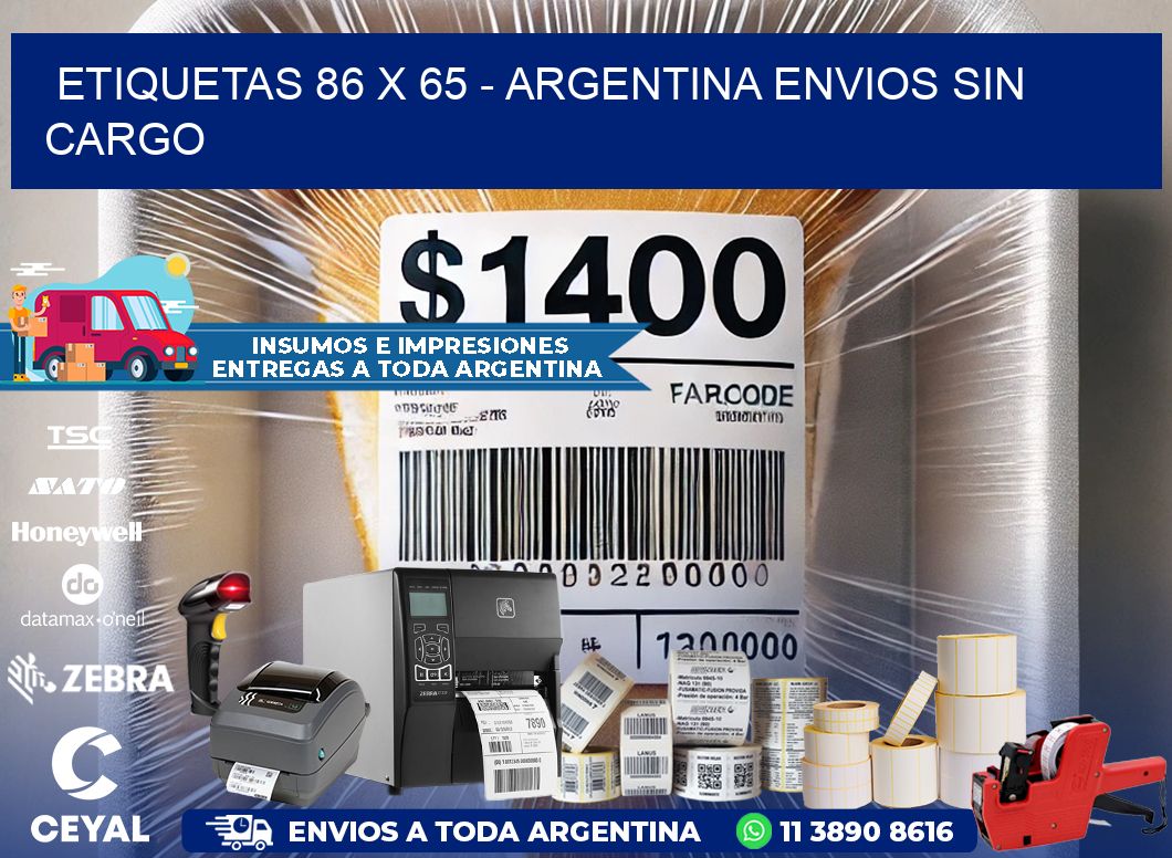 ETIQUETAS 86 x 65 - ARGENTINA ENVIOS SIN CARGO