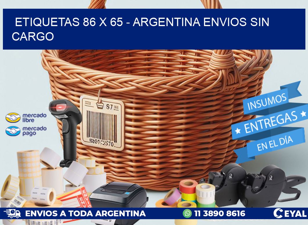 ETIQUETAS 86 x 65 - ARGENTINA ENVIOS SIN CARGO