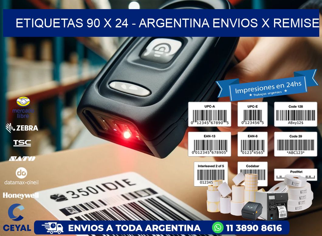 ETIQUETAS 90 x 24 - ARGENTINA ENVIOS X REMISE