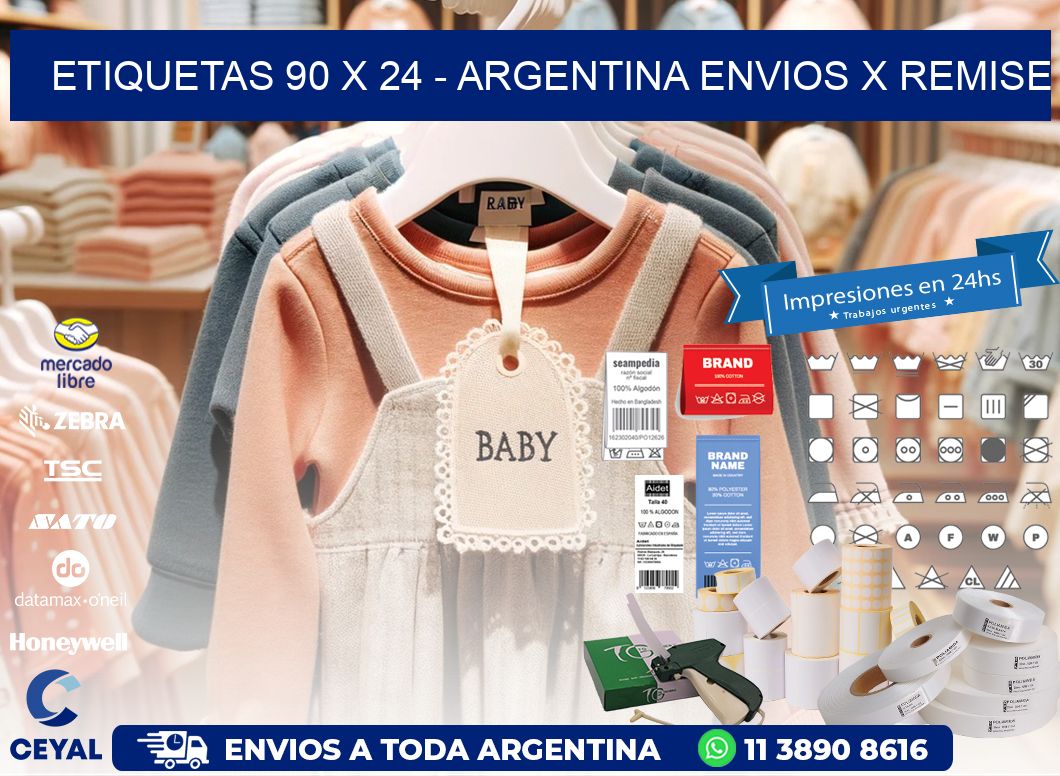 ETIQUETAS 90 x 24 - ARGENTINA ENVIOS X REMISE