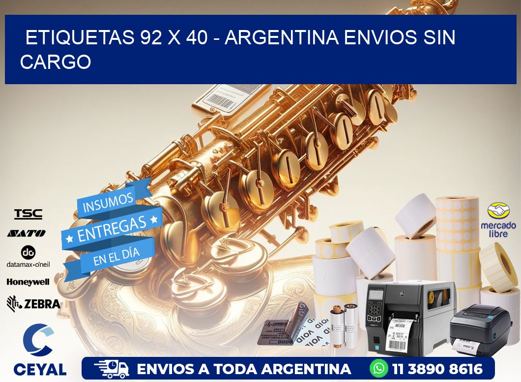 ETIQUETAS 92 x 40 - ARGENTINA ENVIOS SIN CARGO