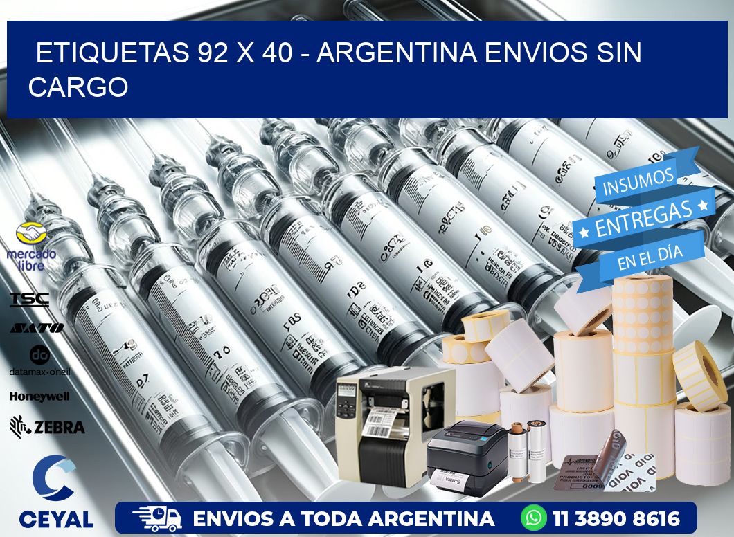 ETIQUETAS 92 x 40 – ARGENTINA ENVIOS SIN CARGO