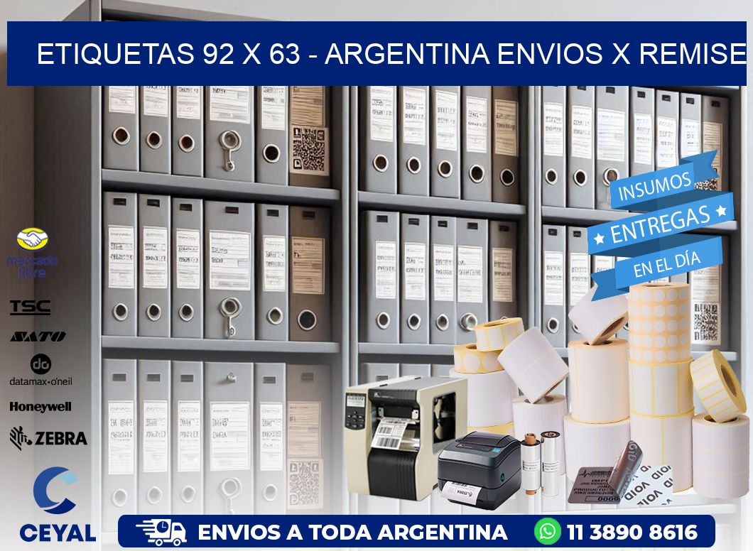 ETIQUETAS 92 x 63 - ARGENTINA ENVIOS X REMISE