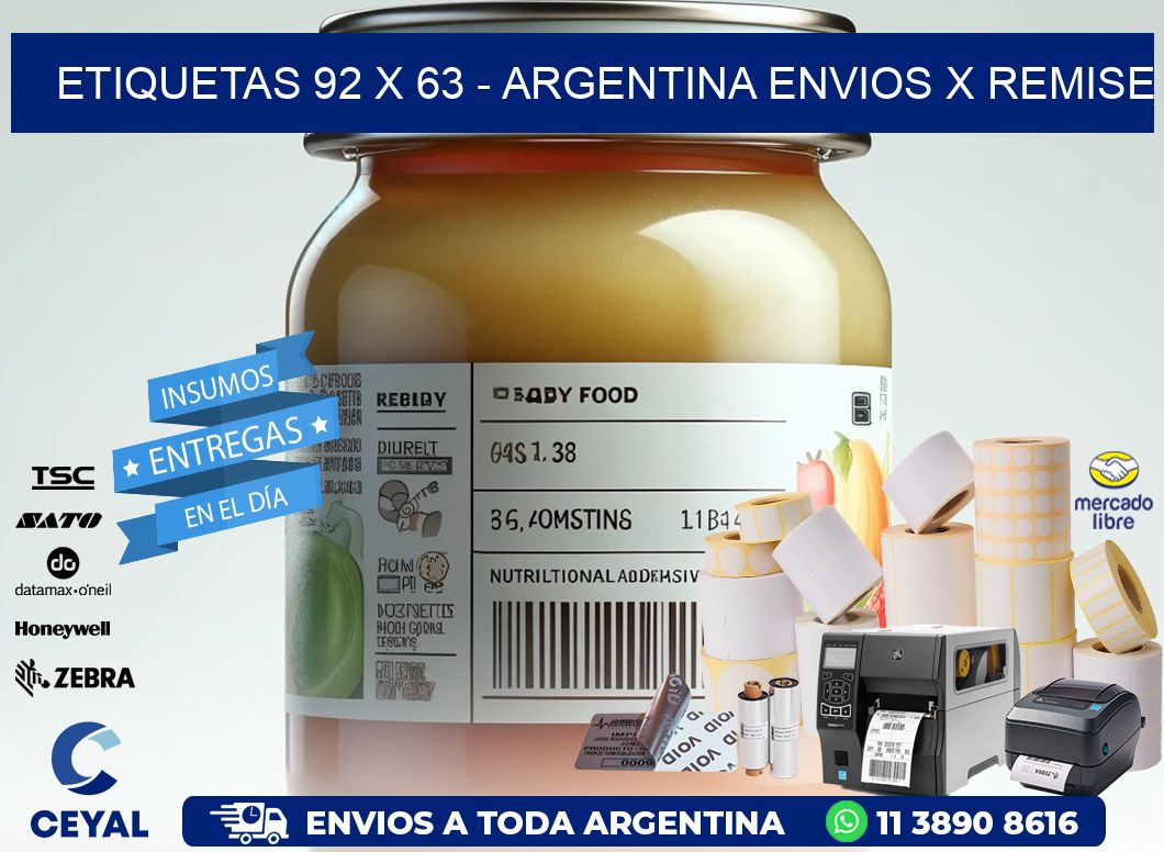 ETIQUETAS 92 x 63 - ARGENTINA ENVIOS X REMISE