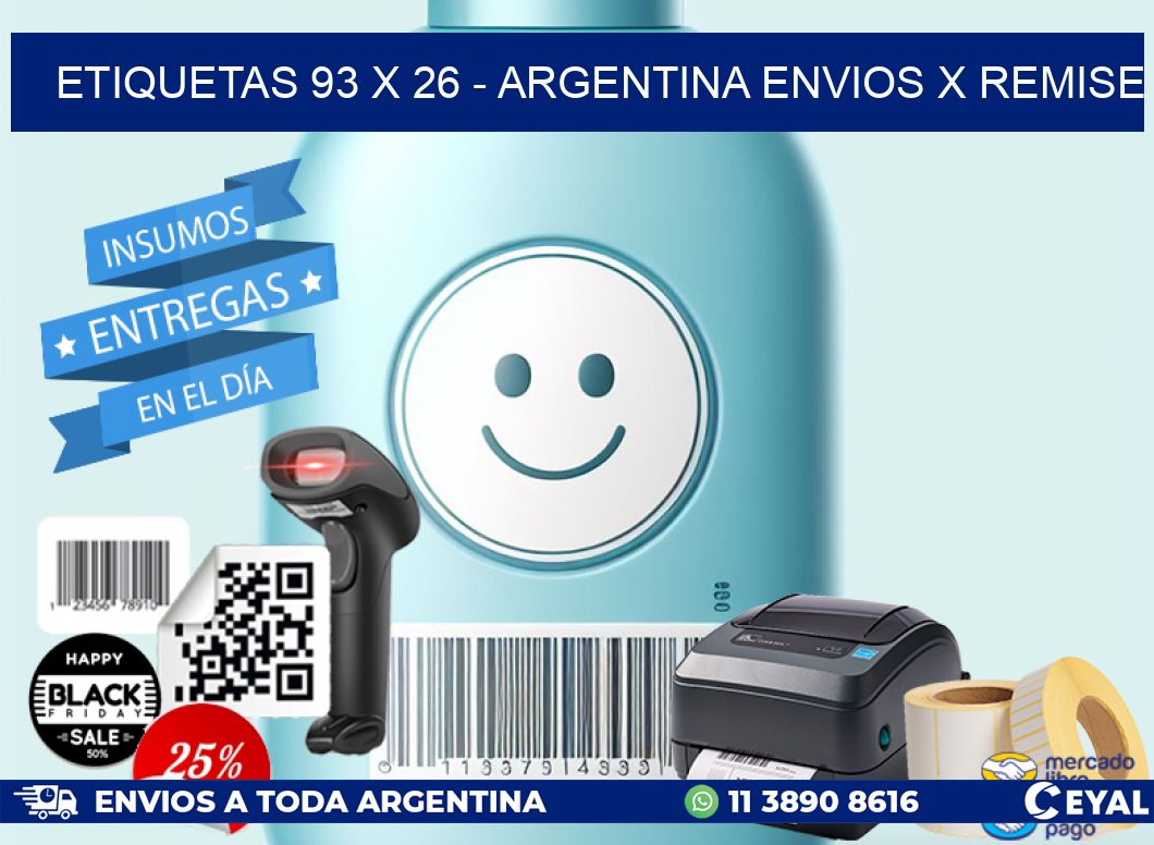 ETIQUETAS 93 x 26 - ARGENTINA ENVIOS X REMISE